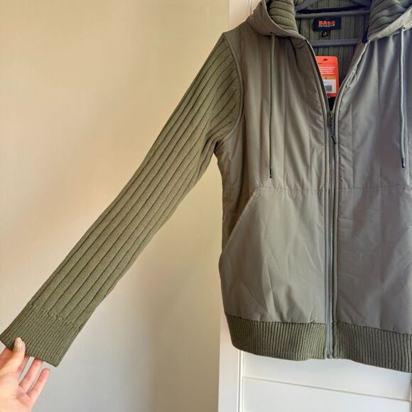 Bass Outdoor Full Zip Hoodie Sweater Jacket in Deep Lichen Green size Small NWT - Picture 5 of 13